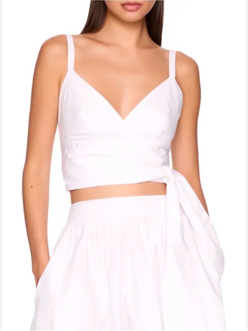 RT148 SUSANA MONACO COTTON POPLIN WRAP TANK IN COLOR SUGAR